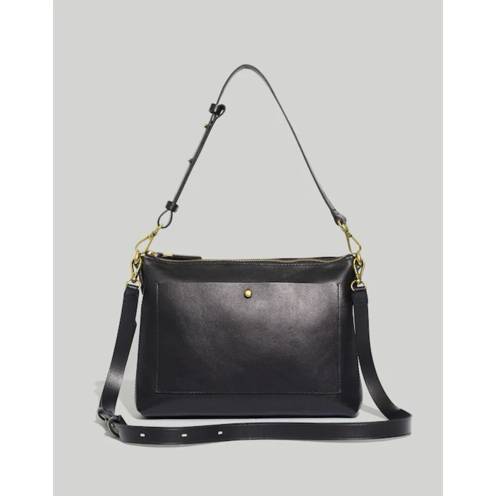 NWT Madewell The Transport Shoulder Crossbody in True Black NC275